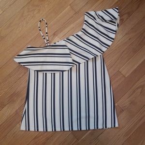 White & Blue Banana Republic top